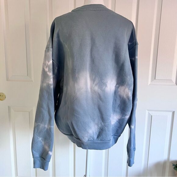 Madhappy Limited Edition Recycle Earth Day Fleece Crewneck Hand Dye Blue Medium - Picture 5 of 9